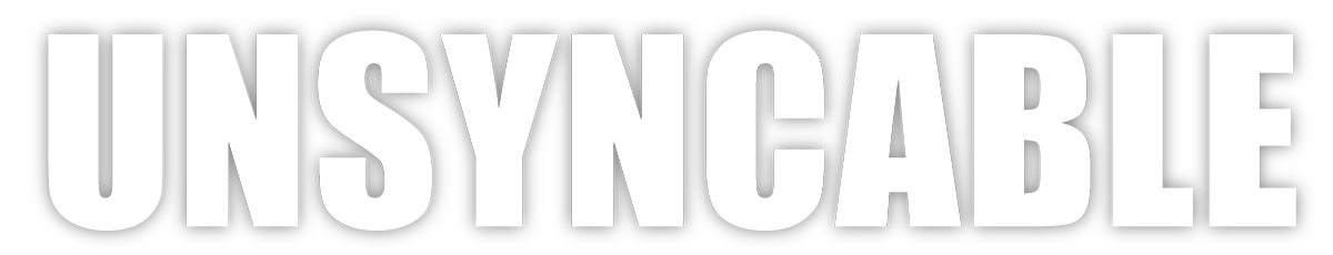 Unsyncable documentary title graphic